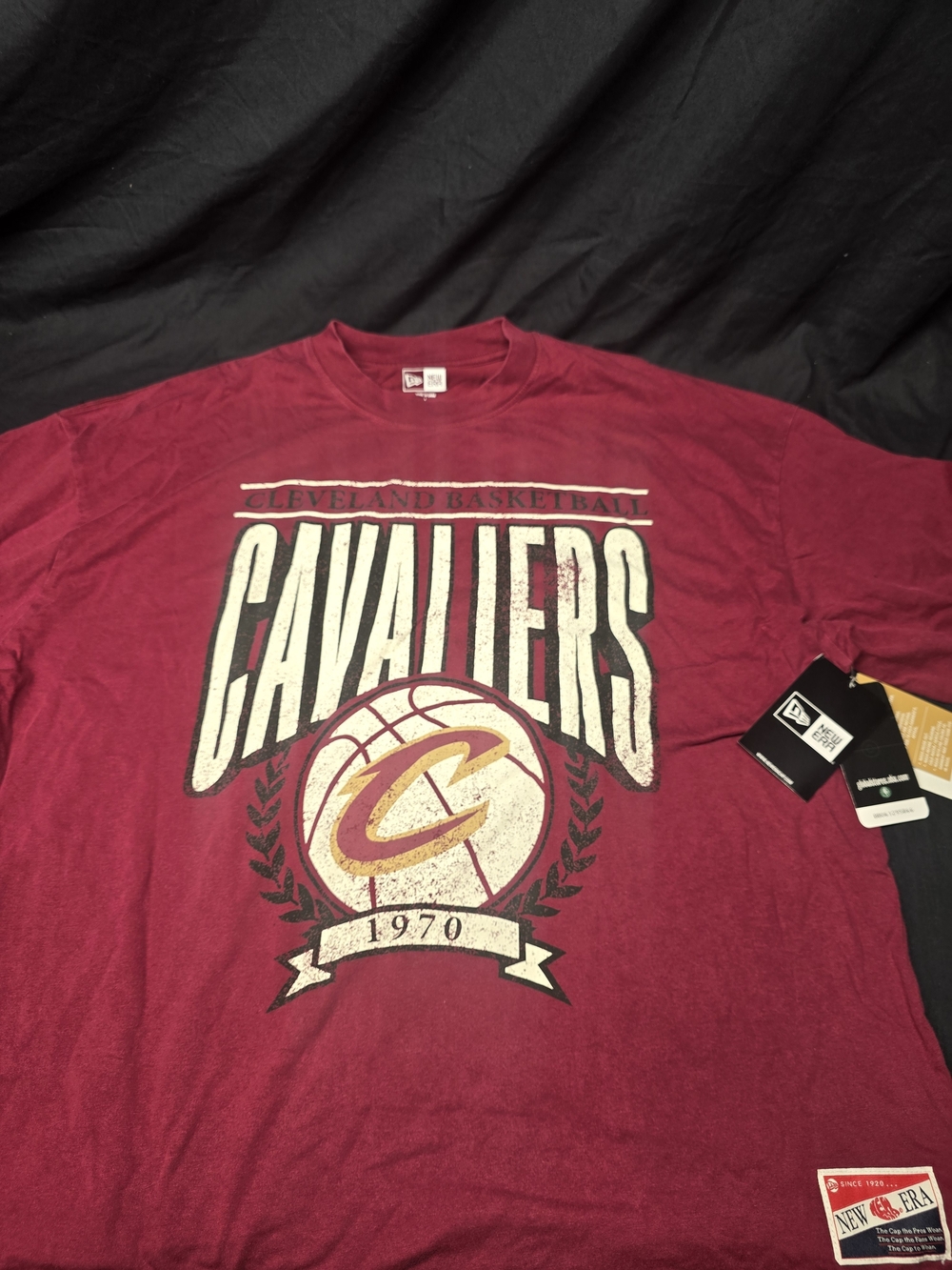 New Era Cleveland Cavaliers T-Shirt Men’s L Maroon Est 1970 Basketball